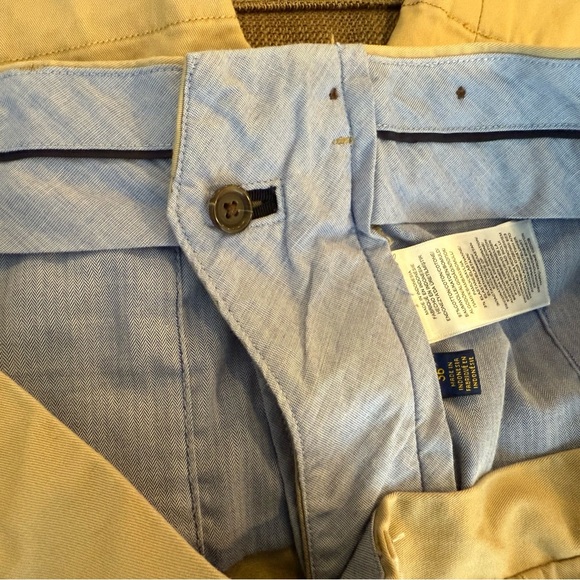 POLO RALPH LAUREN Classic Tan Flat Front stretch slim fit Men's Shorts/size 36 - Picture 6 of 8